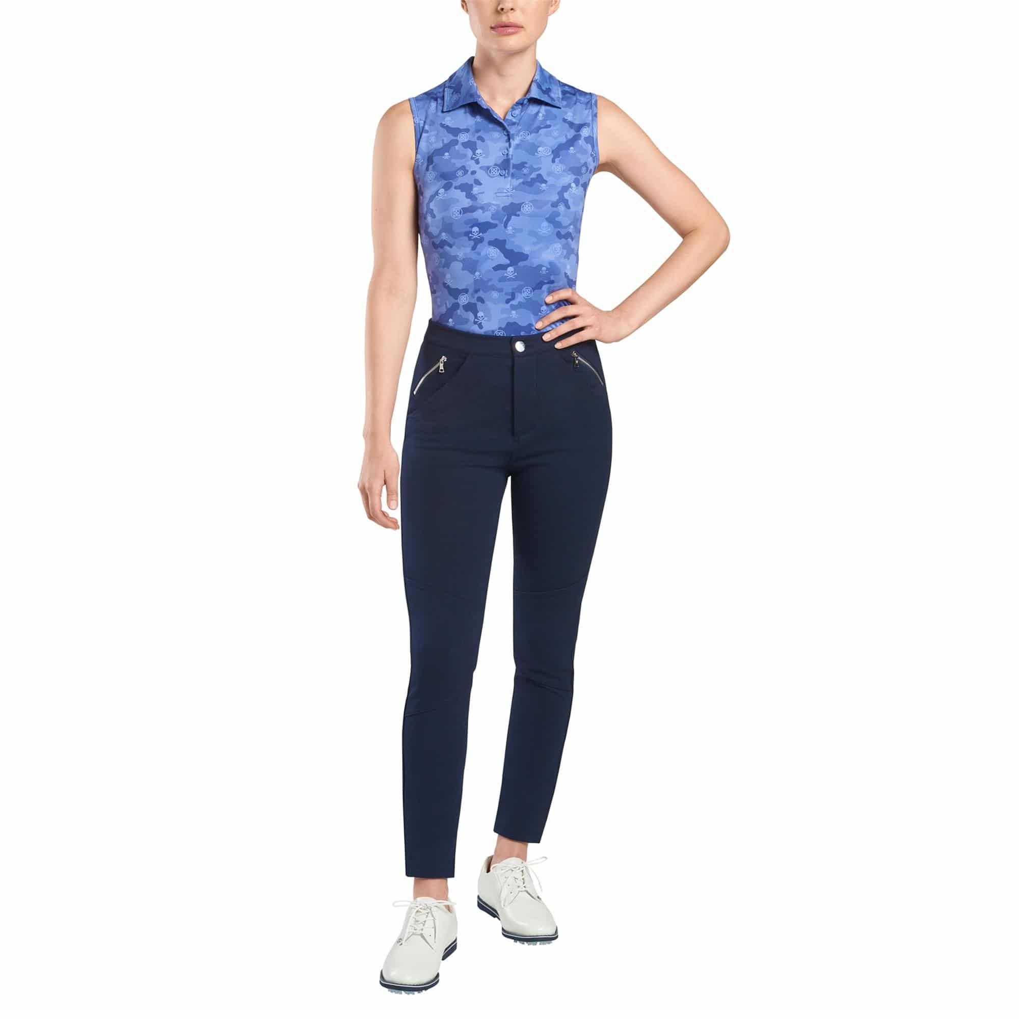 Ladies G/FORE Icon Camo Sleeveless Polo Danube